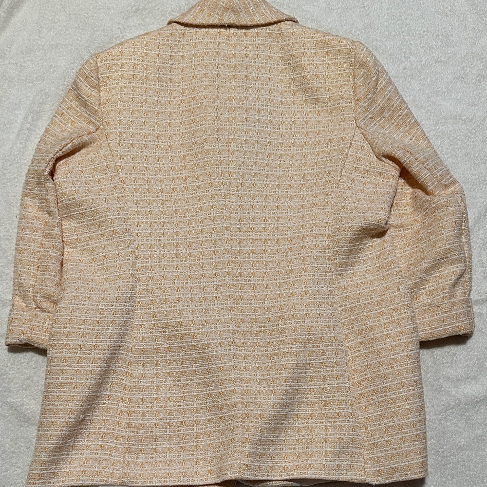 Anne Klein Women’s 3/4 Sleeve White, Yellow and Gold Blazer Size Large - Picture 6 of 7